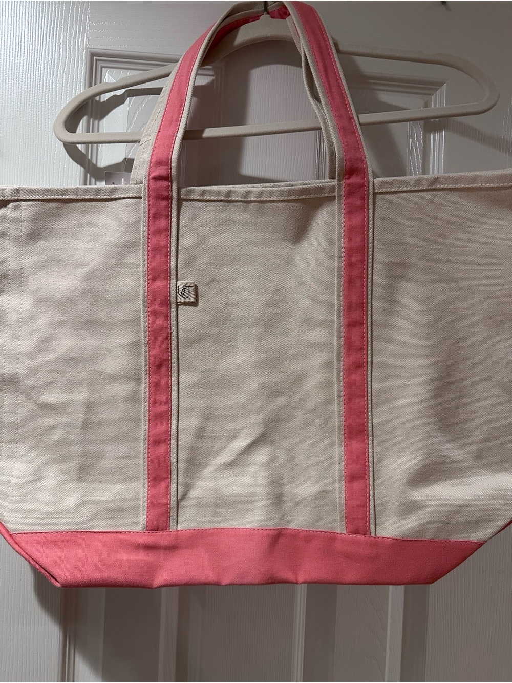Canvas Tote Bag with Pink Trim by Uncharted Threads